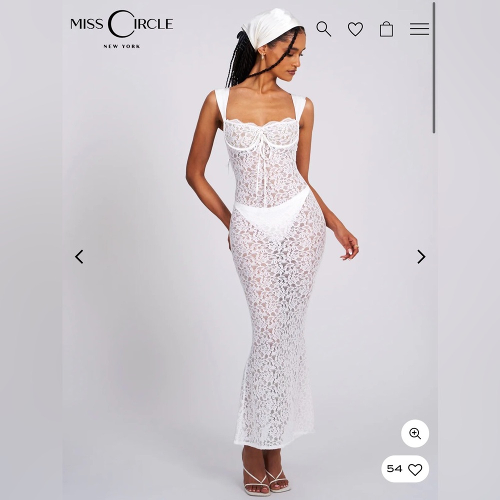 Miss Circle Veronica White Lace Maxi Dress